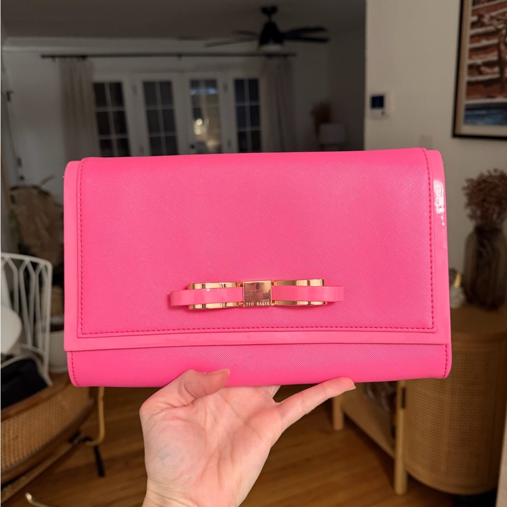 NWT Ted Baker “Barbie” Pink Bow Clutch